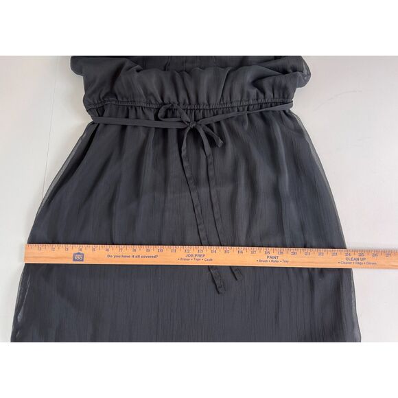 Merona Women's Black Short Sleeve Dress Tie Waist Polyester Size L - Picture 9 of 12